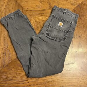 Carhartt Straight Fit Work Pants Mens‎ 32x30 Gray Canvas Utility